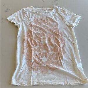 J. Crew White and Pink Graphic Tee